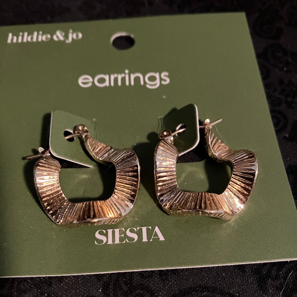 Siesta Gold Faceted Hoop Earrings